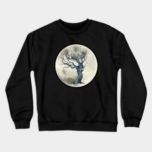 Leaning Haunted Tree Moon Crewneck Sweatshirt